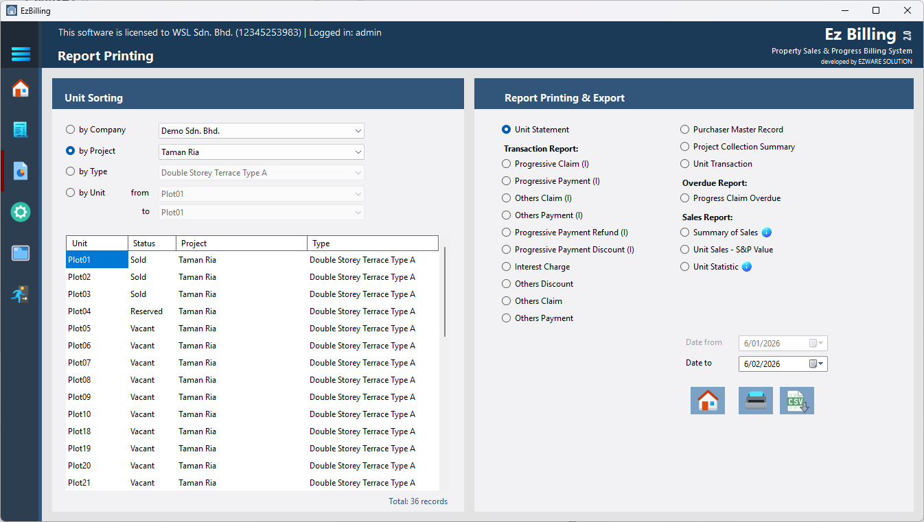 Reports & Listings